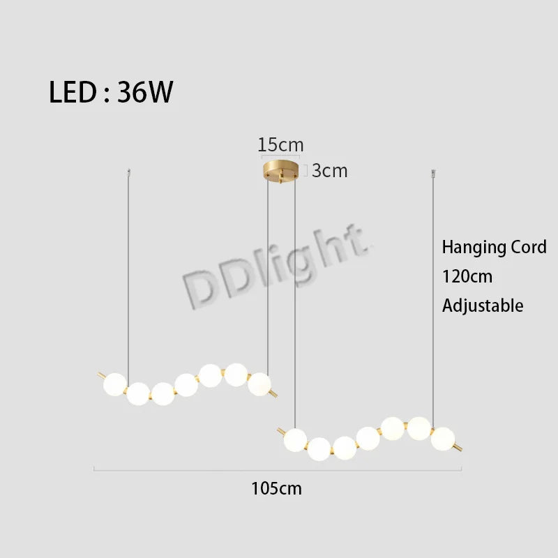 2025 Modern Magic Bean LED Ceiling Chandeliers All Copper White Ball Lustres Hanging Lights Home Decor Suspension Light Fixtures