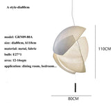 Japanese Wabi-sabi Style Modern Fabric Living Room Bedroom Chandelier Restaurant Art Shell Pendant Lights Home Decor Soft Light