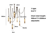 Marble Design Gold Chrome Dimmable LED Hanging Lamps 2026 Chandelier Suspension Luminaire Lampen For Dinning Room
