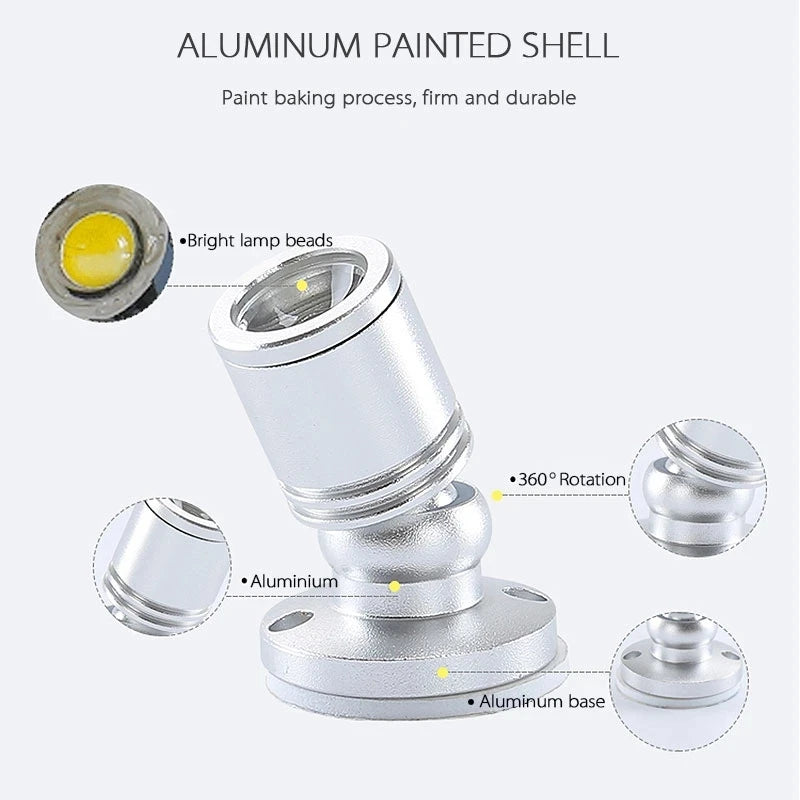 USB small spotlight 3W mini hand-held display cabinet wine cabinet workbench jewelry atmosphere lamp adjustable led spotlight