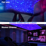 1/2/4 Split Fiber Optic Light Kit - RGBW Starry Sky Lamp with Bluetooth App & Music Sync - Distributed Ceiling Star Light for Car & Home