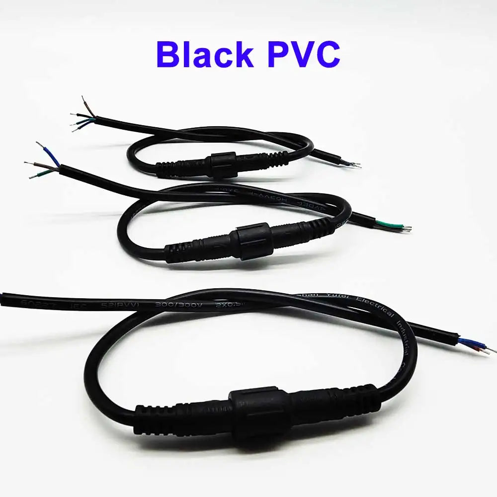 5/10/20/50/100Pairs 2Pin 3Pin 4Pin 5Pin Male To Female Jack LED Connector IP68 Waterproof Black White Cable For LED Strip Light