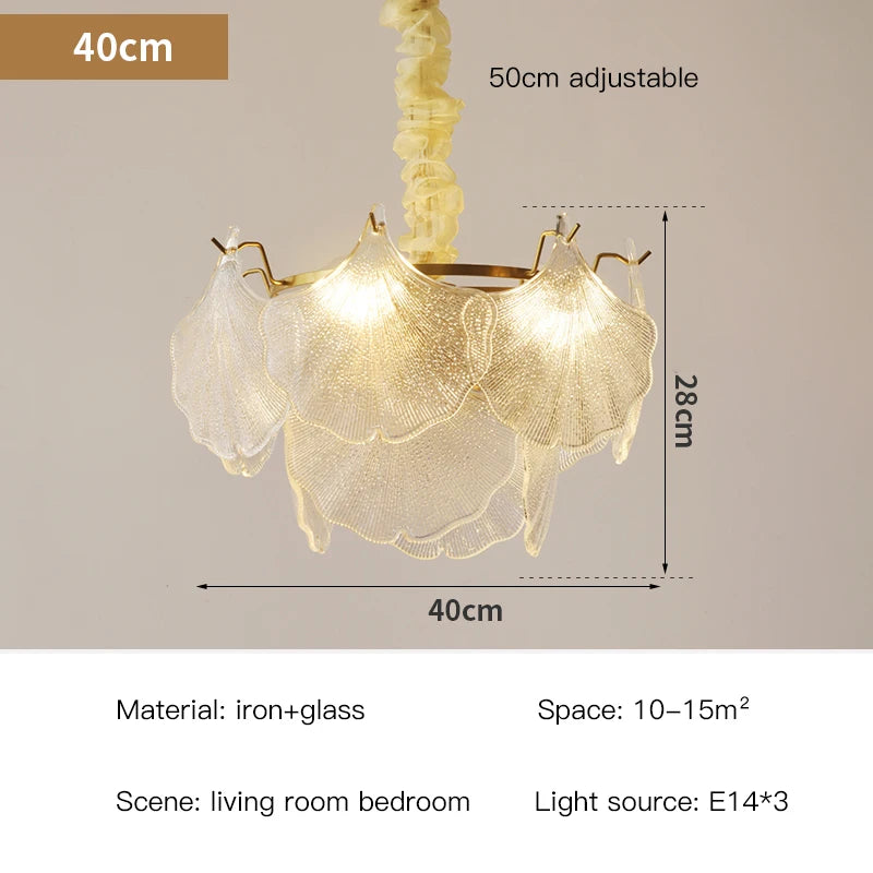 Modern French Style Glass Led Chandelier For Living Room Bedroom Dining Room Kitchen Art Romantic Design Pendant Light Fixtures