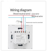 EU WiFi Smart Glass Panel Wall Touch Switch Light Dimmer Switch Smart Life Tuya APP Remote Control for Alexa Google Home