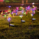 Solar Butterfly Flower Ground Lamp , Outdoor Solar Garden Lamp, Plastic Material, Great for Garden, Yard and Lawn Decoration