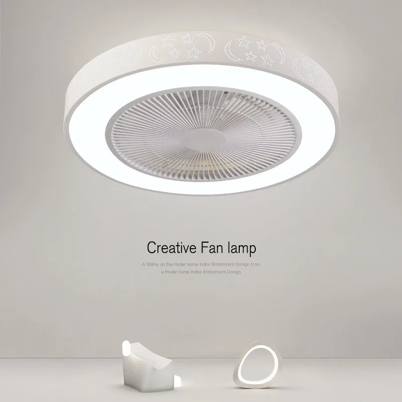 Modern ceiling fan lights for bedrooms, living rooms, dining rooms, invisible ceiling fans, Nordic minimalist and silent 110V 220V