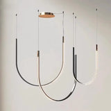 Minimalist Line Restaurant Chandelier Nordic Designer Creative Belt Art Villa Living Room Staircase Pendant Lights Home Decor
