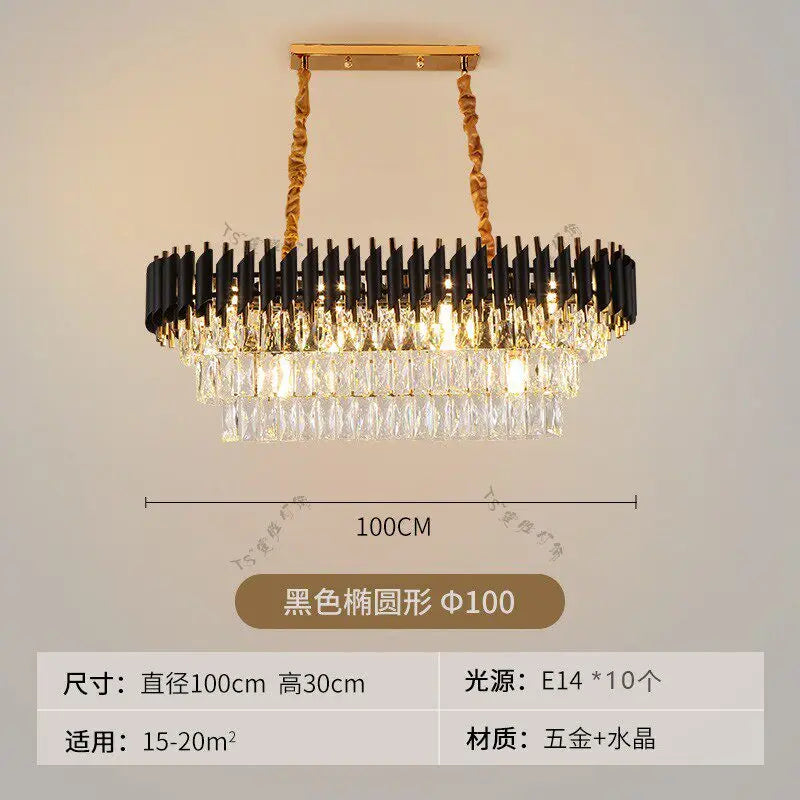 Nordic Luxury Crystal Chandelier Round Pendant Light LED for Living Room Hotel Lobby Hallway Modern Home Decor Hanging Lamp