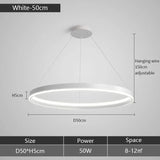 Modern Minimalism Round Ring Led Chandeliers Lighting Living Room Office Lustre Pendant Lights Home Decor Bedroom Hanging Lamps