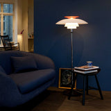 Nordic Floor Lamp Metal and Glass Lampshade Stand Light with Replacement E27 Bulb