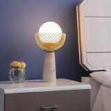 Nordic Table Lamp Bedroom Bedside Lamp Ins Teenage Creative Personality Marble Retro Affordable Luxury Warm Decorative Lamps