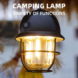 Vintage Style Ceramic Wick Camping Light Rechargeable LED Super Bright Camping Light 4 Lighting Modes Waterproof Outdoor Light