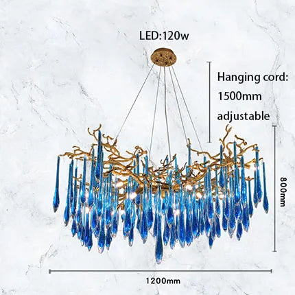 Light Luxury Crystal Chandelier Postmodern Minimalist Living Room Tree Branch Lamp Artistic Dining Room Pendant Lamp