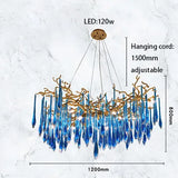 Light Luxury Crystal Chandelier Postmodern Minimalist Living Room Tree Branch Lamp Artistic Dining Room Pendant Lamp
