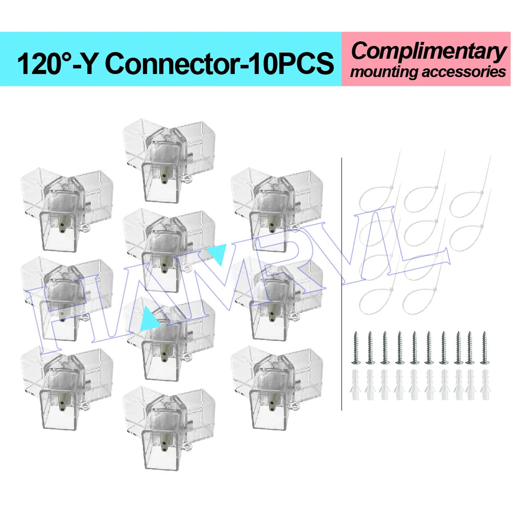 DIY Hexagon Garage LED Tube Accessories & Connector Set (110-240V) - Suspension Wire Cable Kit for Honeycomb Workshop & Barber Shop Lighting