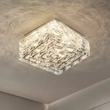 Luxury Modern Crystal Ceiling Light Chandelier - Flush Mount Ceiling Lamp Fixture for Living Room, Master Bedroom & Home Decor