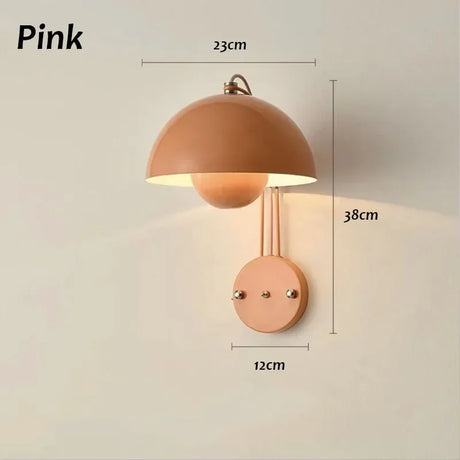 E27 Nordic Wall Lamp LED Torch Bedside Lamps Indoor Lighting Fixture Mushroom Sconces Creative Macaron Switch for Living Room