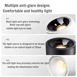 Adjustable Angle ultra-thin round downlight anti-glare household ceiling light LED spot light living room bedroom lighting5W7W9W