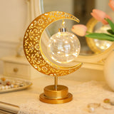 Eid Mubarak Moon LED Desk Lamp, Dimmable Warm Night Light for Bedroom, Ramadan, Gift, Decor