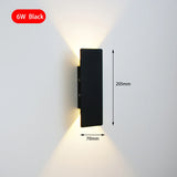 Modern Simple 6W LED Indoor Wall Lamp Bedroom Living Room Home Lighting Aisle Corridor Decoration Aluminum Wall Light AC85-265V