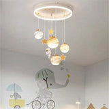 Children's Room Ceiling Pendant Planet Astronaut Children's Living Room Bedroom Nordic Cartoon Decoration Moon Ceiling Light