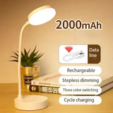 Portable LED Desk Lamp USB Plug in Table Light Support 3 Color Stepless Dimming Eye Protection Bedroom Bedside Lamp