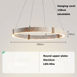 Trendy Home Decoration Round Linear Natural Stone Chandelier Lighting Lustre Para Sala Estar Hanging Lamps For Dinning Room