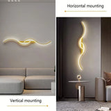 Modern Minimalist LED Long-Strip Wall Light Fixture - Linear Up & Down Wall Sconce Lamp for TV Background, Living Room & Bedroom Bedside