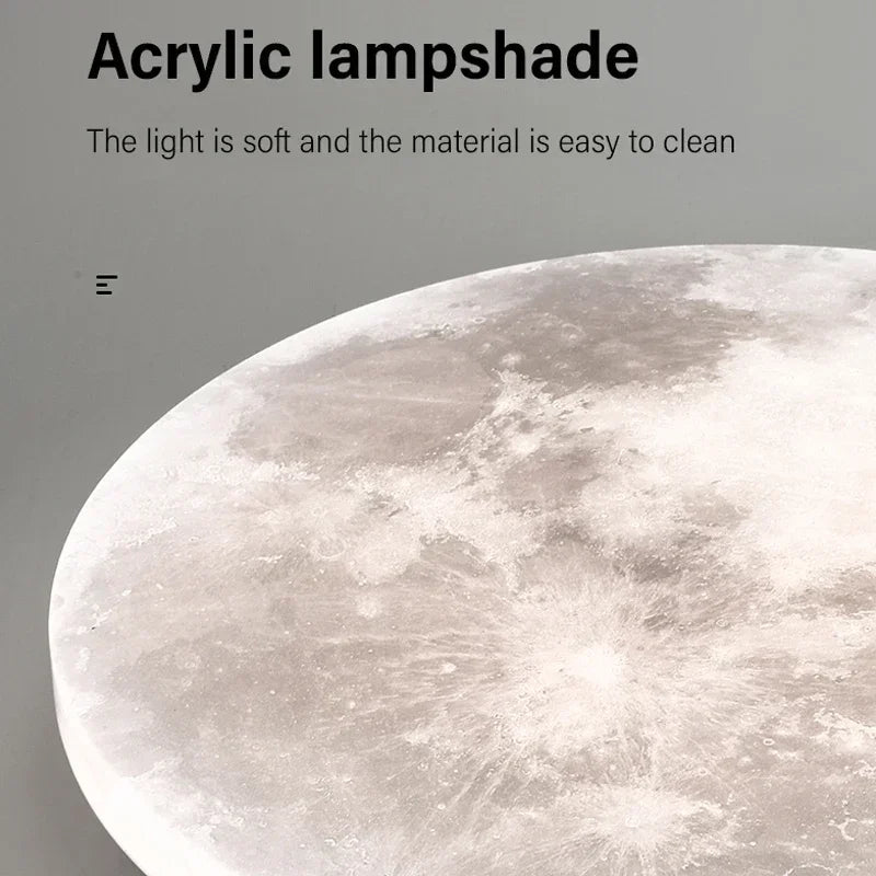 Modern Moon Wall Light Creative Ceiling Light Universal Stepless Dimmable Chandelier 36W 42W Living Room Bedroom Lamp Home Decor