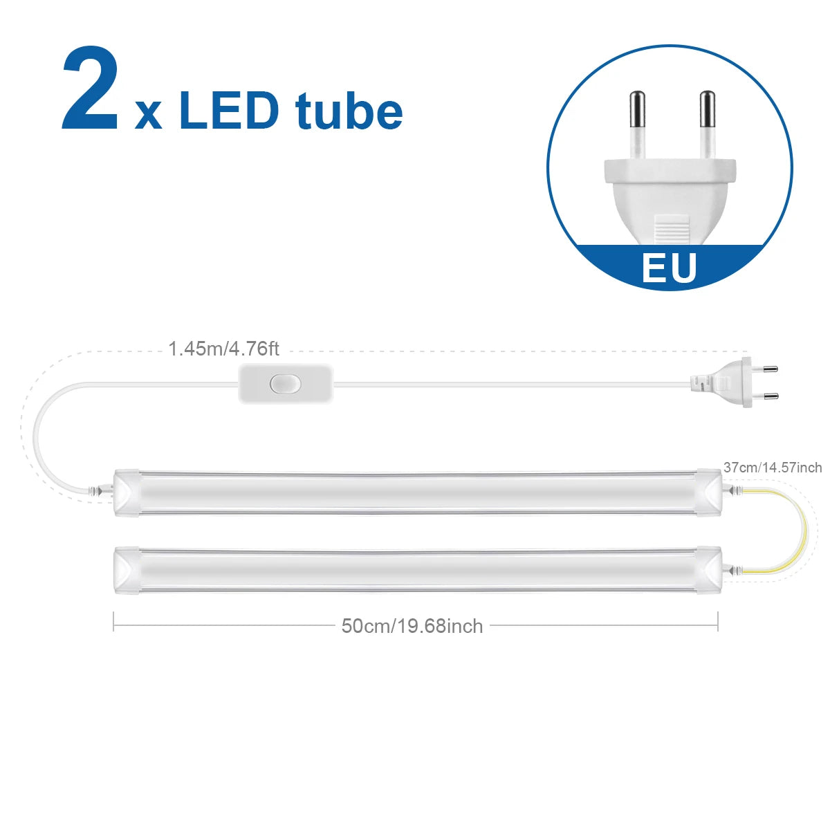 50cm LED Tube Light Bar (T5 15W / T8 25W) - Under Cabinet, Kitchen Wall Lamp & Fluorescent Tube Replacement