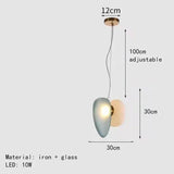 Nordic Creative Cobblestone Glass LED Pendant Chandelier for Restaurant Kitchen Bedroom Bedside Hotel Indoor Decor Lighting 2026