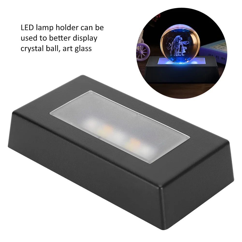 Color-Changing LED Display Base with USB Cable - Light Stand for 3D Crystals & Jewelry