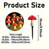 Solar outdoor lights, cute garden mushroom outdoor decorative pile string lights, solar waterproof outdoor lights