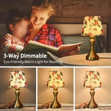Nordic retro style desk lamp with fabric lampshade - USB powered dimmable night light, perfect for bedroom, study, and home deco