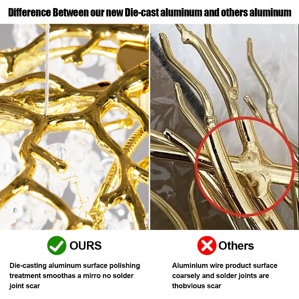 Modern Crystal Chandelier Raindrop Hanging Pendant Light Fixture for Kitchen Island Living Room Dining Room