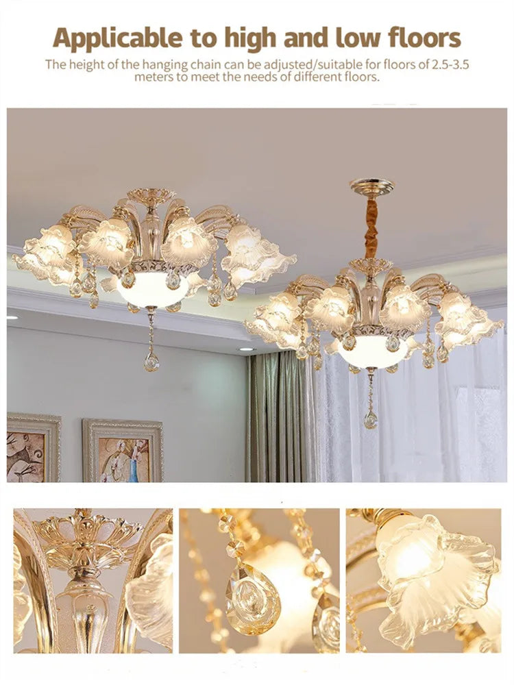 Nordic Modern Luxury Ceiling Chandelier Lighting 2025 Lustre Living Room Hotel Villa Lobby Crystal Hanging Lamp Luminaria Lights