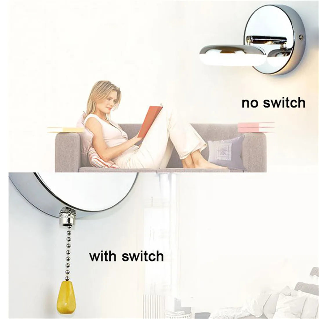 Modern minimalist 5W LED wall lamp bedside reading adjustment angle lights 3000K 4000K 6000K mirror front lamp bathroom lighting