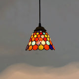 Colorful Mediterranean Style Bohemia Lamp Stained Glass Shade Mosaic Pendant Light for dining room bar lighting