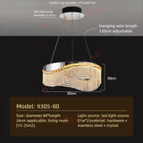 Nordic Crystal Pendent lamp Living room Chandelier New Dining room Bedroom Luxury LED Pendant High-end Interior Lighting Luster