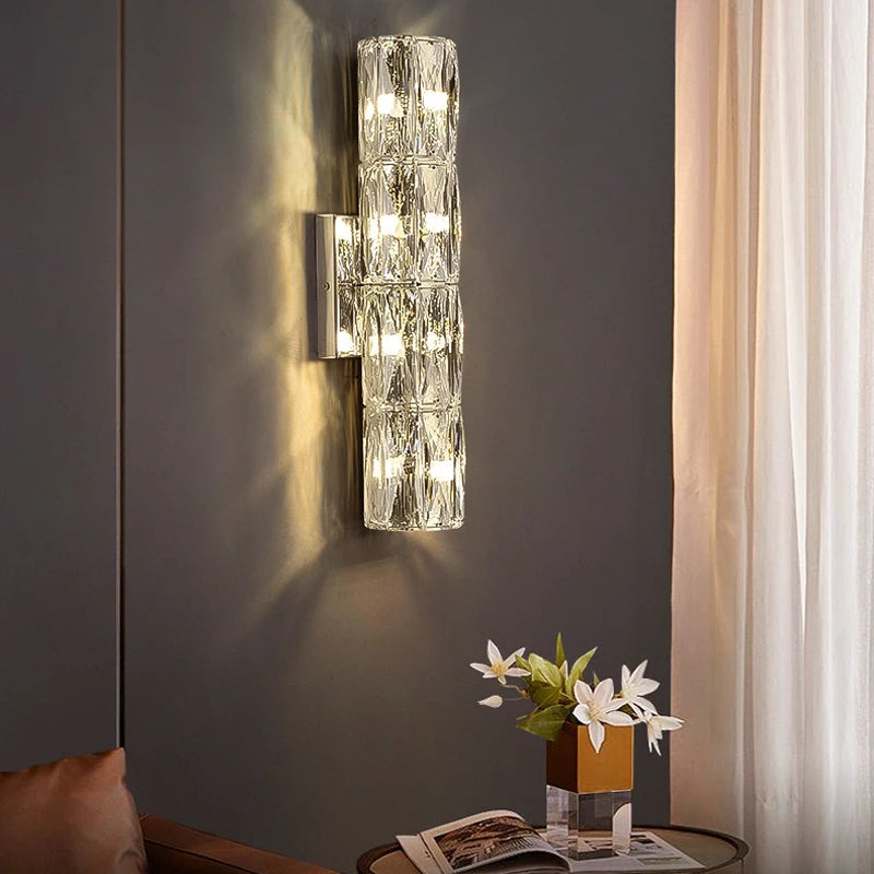 Round Crystal Chandelier Home Decoration Hanging Lamp Living Dinning Room Modern Crystal Pendant Light Kitchen Dimmable LED Lamp