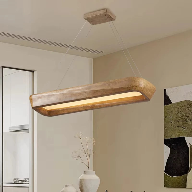 Minimalist Wabi Sabi Dining Room Rectangle Pendant Lights Coffee House Bar Bedroom Lamp Nordic New Style Dining Table Chandelier