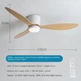Ceiling Mounted Fan Light Intelligent Ceiling FanLamp Bedroom Restaurant Household Lowfioor Electric Fan CeilingLamp Nordic Style