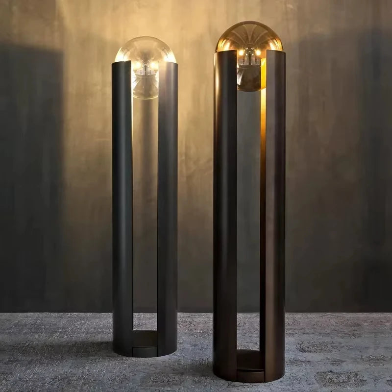 Luxury Black Iron LED Floor Lamp - Nordic Minimalist Standing Light & Desk Lamp Fixture for Living Room, Hotel & Bedroom Bedside