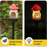 Creative Solar Resin Mushroom House Light - Waterproof Outdoor Garden Decor