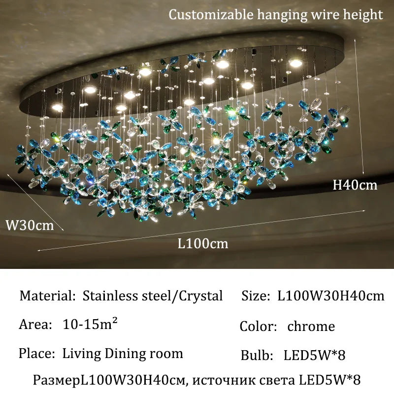 Luxury Crystal Chandelier Lights Ceiling Pendant Lamp Hanging Indoor Home Lamps Ceilings Dining Room Chandeliers for Living Room