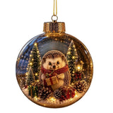 Acrylic Light-Up Christmas Ball Ornament Penguin Snowman Christmas Bauble Ornament Animal Pattern Transparent