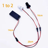 Mini 3V 1W LED Battery Box Spotlight (1-to-2 Splitter Cable) - Small Micro Lamp for Handmade Models, Display Counters & Crafts