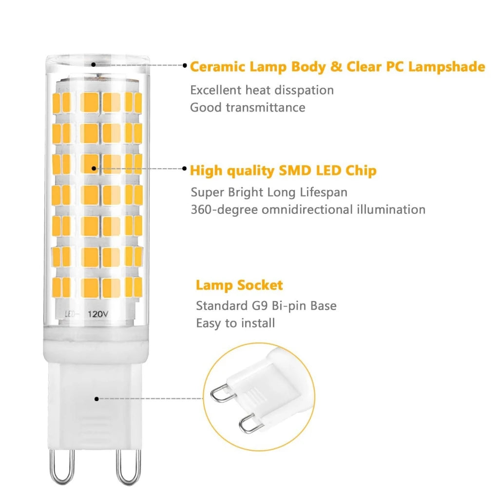 G9 led 5W 9W 12W 15W 20W AC110V 220V led lamp Led bulb SMD 2835 3014 LED g9 light Replace 30/40W halogen lamp light