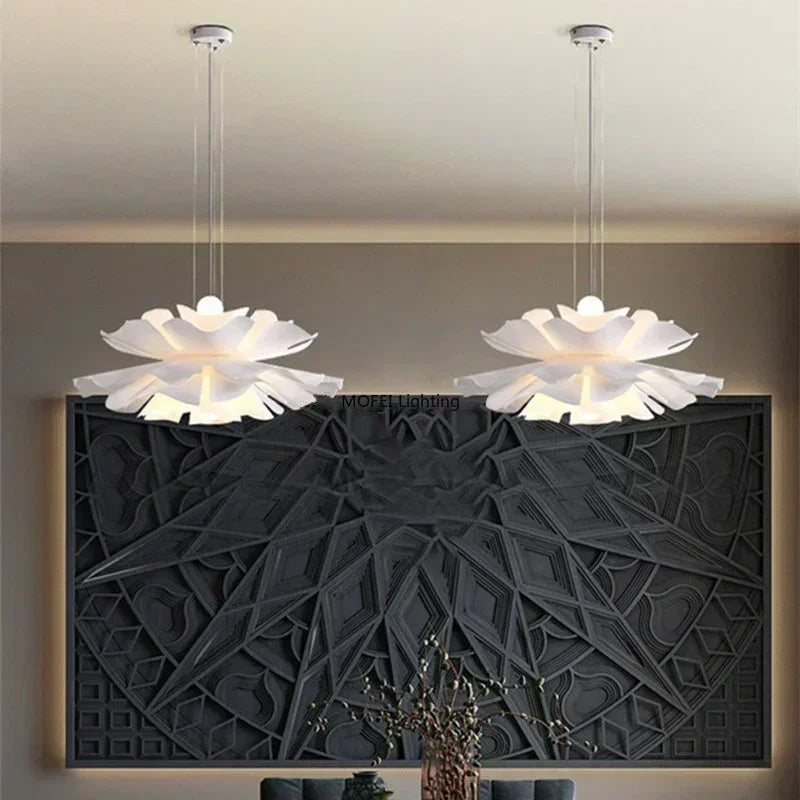 Nordic Lamps Modern Acrylic Flower Chandelier Multi-layer LED Pendant Lamp Dining Room Bedroom Creative Indoor Lighting Fixture