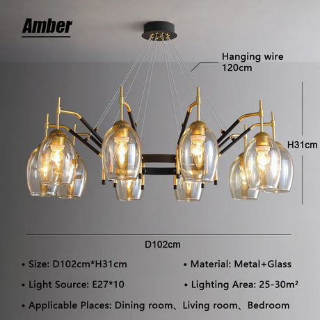 Nordic Pendant Lamp For Living Room Hall Bedroom Vintage Led Farmhouse Chandelier Interior Home Decors Ceiling Lighting Fixture